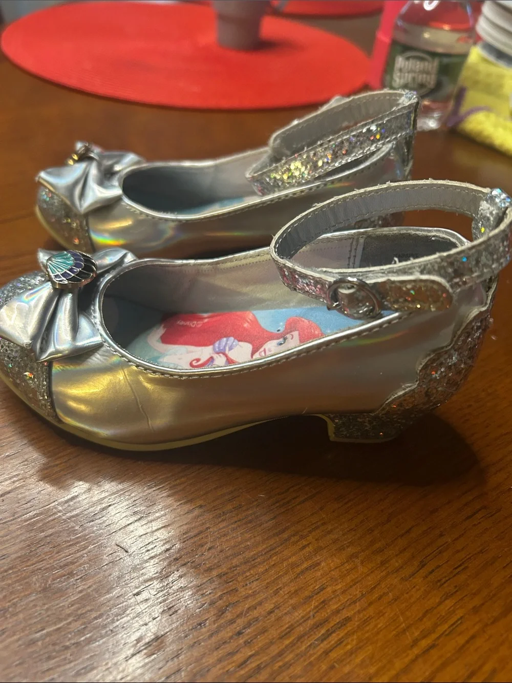 Disney Silver Glitter Ariel Little Mermaid Girls' Dress Shoes